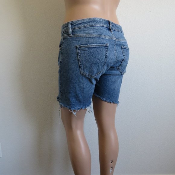 AVA & VIV Jeans Women DISTRESSED Cutoff Blue Denim Stretch Shorts Plus Size 18W - Picture 2 of 2